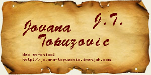 Jovana Topuzović vizit kartica